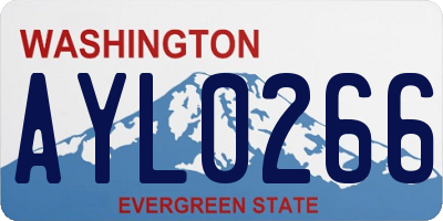 WA license plate AYL0266