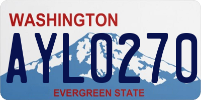 WA license plate AYL0270