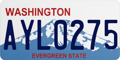 WA license plate AYL0275