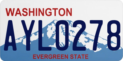 WA license plate AYL0278