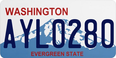 WA license plate AYL0280