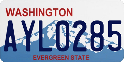 WA license plate AYL0285