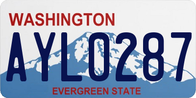 WA license plate AYL0287