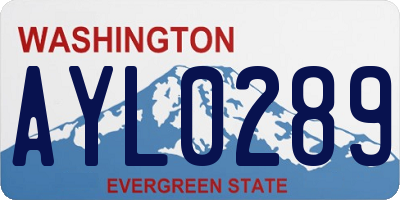 WA license plate AYL0289