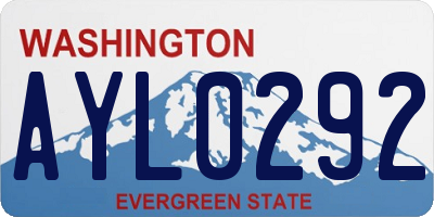 WA license plate AYL0292