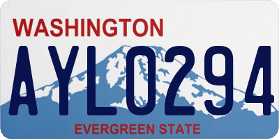 WA license plate AYL0294