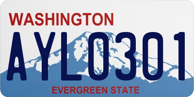 WA license plate AYL0301