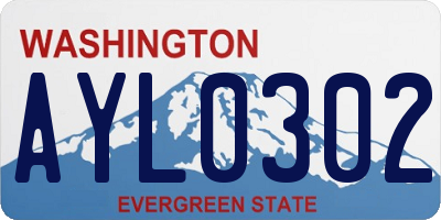WA license plate AYL0302