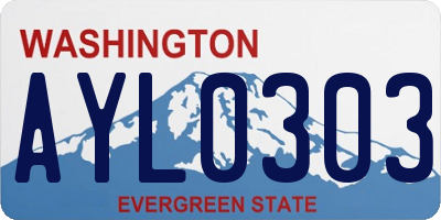 WA license plate AYL0303