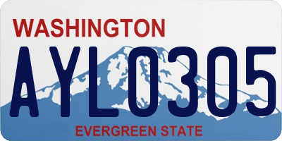 WA license plate AYL0305