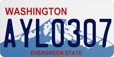 WA license plate AYL0307