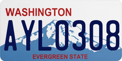 WA license plate AYL0308