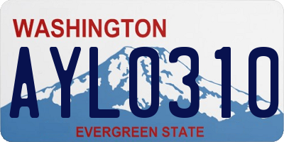 WA license plate AYL0310