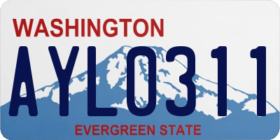 WA license plate AYL0311