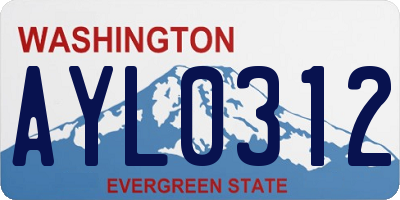 WA license plate AYL0312