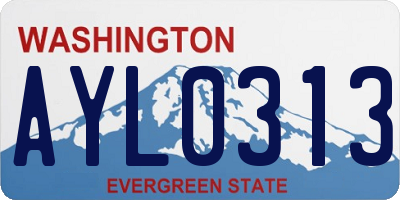 WA license plate AYL0313