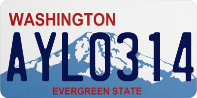 WA license plate AYL0314