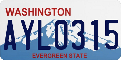 WA license plate AYL0315