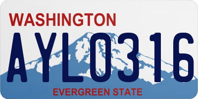 WA license plate AYL0316