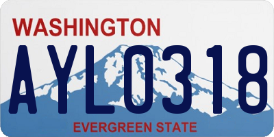 WA license plate AYL0318