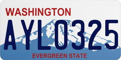 WA license plate AYL0325