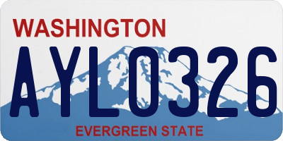 WA license plate AYL0326