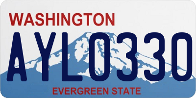 WA license plate AYL0330