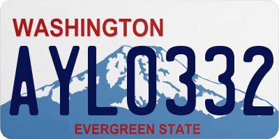 WA license plate AYL0332