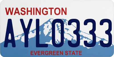 WA license plate AYL0333
