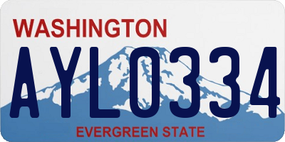 WA license plate AYL0334