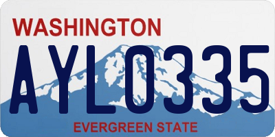 WA license plate AYL0335