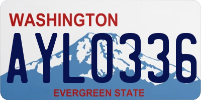 WA license plate AYL0336