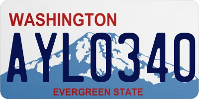 WA license plate AYL0340