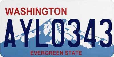 WA license plate AYL0343