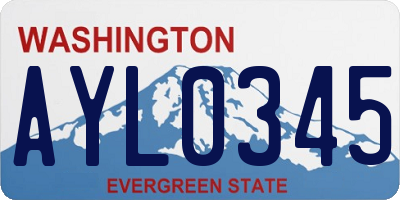 WA license plate AYL0345