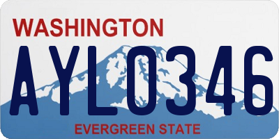 WA license plate AYL0346