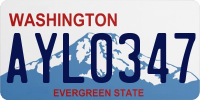 WA license plate AYL0347