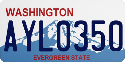 WA license plate AYL0350
