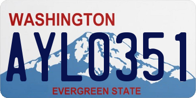 WA license plate AYL0351