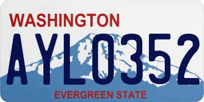 WA license plate AYL0352