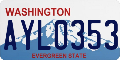 WA license plate AYL0353