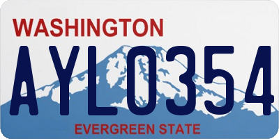 WA license plate AYL0354