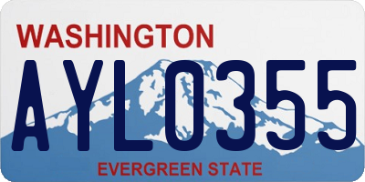 WA license plate AYL0355