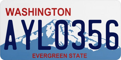 WA license plate AYL0356