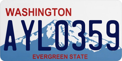 WA license plate AYL0359