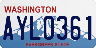 WA license plate AYL0361