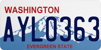WA license plate AYL0363