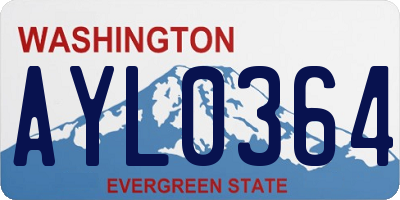 WA license plate AYL0364