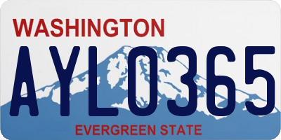 WA license plate AYL0365