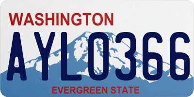 WA license plate AYL0366
